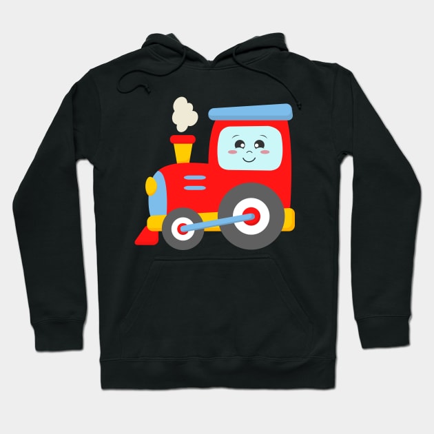 Steam Engine Locomotive Train for Kids Boys Girls Toddlers Hoodie by samshirts